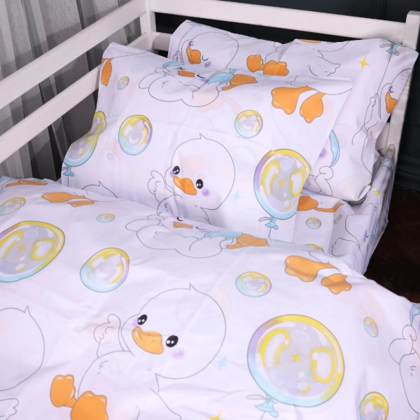 Фото - Комплект постільної білизни дитячий MirSon 110х140 см 17-0895 Baby Ducks white Ranforce Elite (2200012393338)